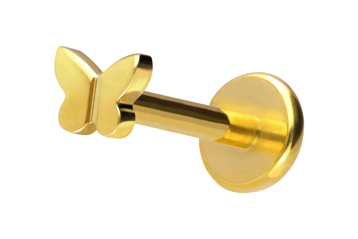 Titan Labret Piercing mit Push Fit SCHMETTERLING